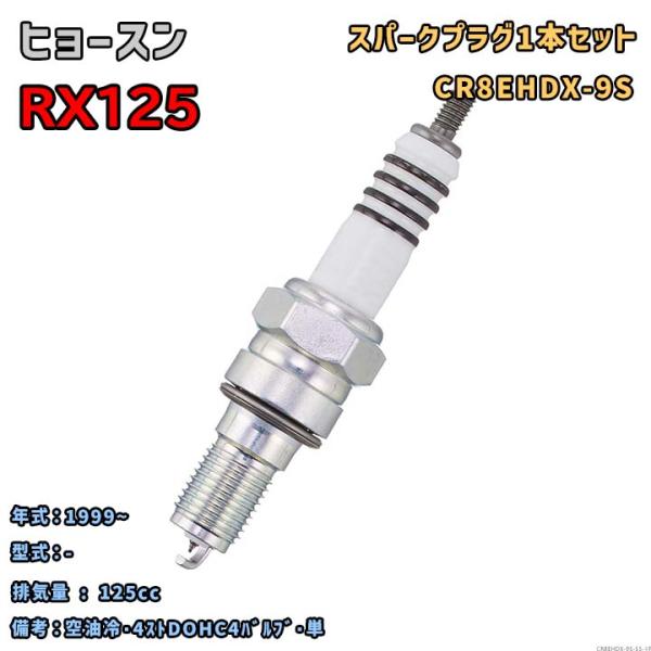 NGK MOTODXプラグ CR8EHDX-9S 1本セット ヒョースン RX125 - 1999~...
