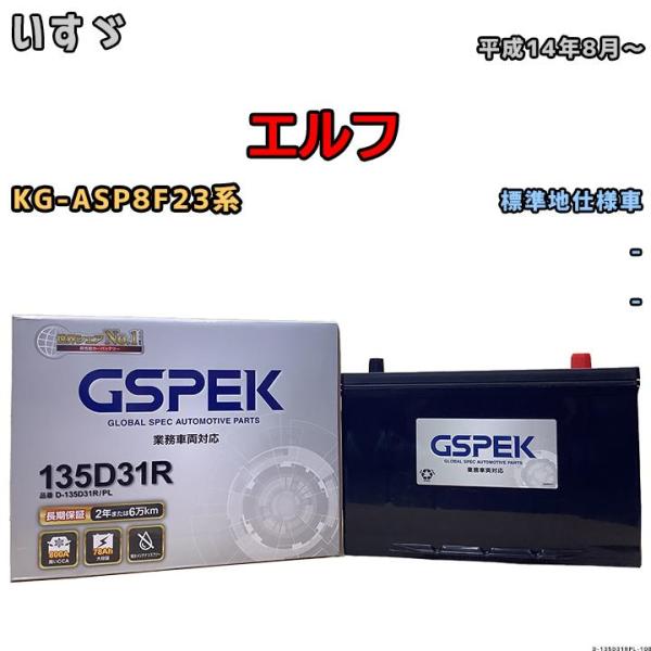 バッテリー デルコア GSPEK いすゞ エルフ KG-ASP8F23系 - 135D31R