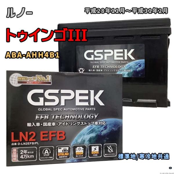 バッテリー GSPEK D-LN2EFB/PL ルノー トゥインゴIII ABA-AHH4B1 平成...