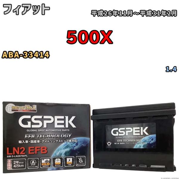 バッテリー デルコア GSPEK フィアット 500X ABA-33414 1.4 D-LN2EFB...