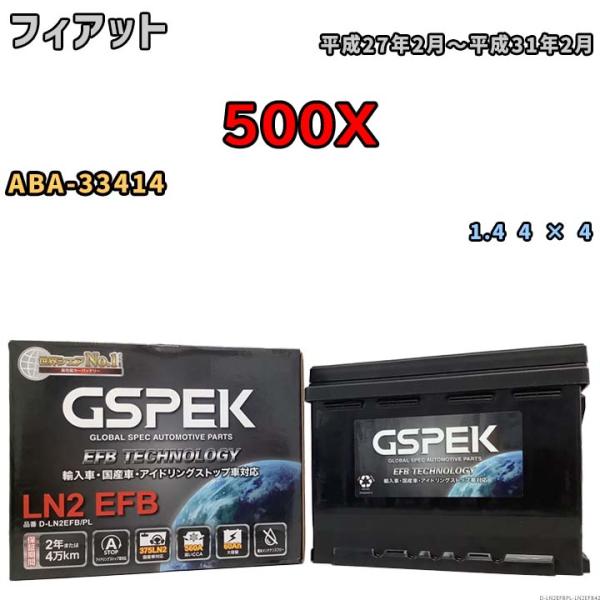 バッテリー デルコア GSPEK フィアット 500X ABA-33414 1.4 4 × 4 D-...