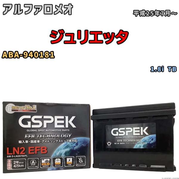 バッテリー デルコア GSPEK アルファロメオ ジュリエッタ ABA-940181 1.8i TB...