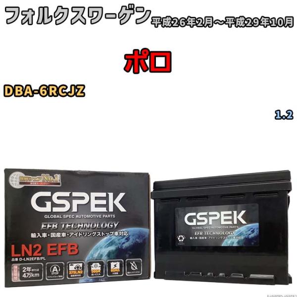 バッテリー デルコア GSPEK フォルクスワーゲン ポロ DBA-6RCJZ 1.2 D-LN2E...