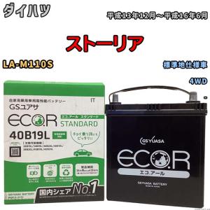 国産 バッテリー GSユアサ ECO.R STANDARD ダイハツ ストーリア LA-M110S 平成13年12月〜平成16年6月 EC40B19LST｜wacomjapan