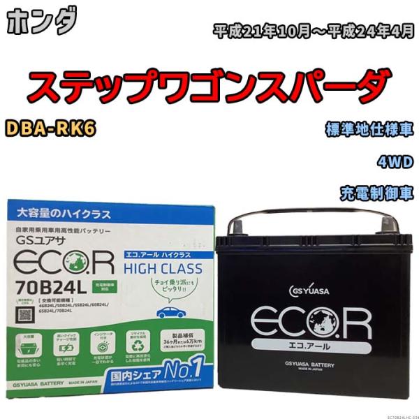 国産 バッテリー GSユアサ ECO.R HIGH CLASS ホンダ ステップワゴンスパーダ DB...