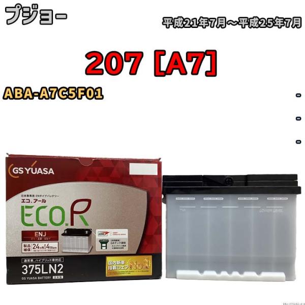 バッテリー GSユアサ プジョー 207 [A7] ABA-A7C5F01 平成21年7月〜平成25...