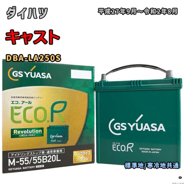 バッテリー GSユアサ ER-M-55/55B20L ダイハツ キャスト DBA-LA250S 平成...
