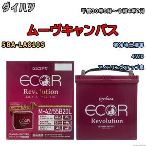 バッテリー GSユアサ エコ.アール レボリューション ダイハツ ムーヴキャンバス 5BA-LA810S 4WD ERM4255B20L｜ワコムジャパン