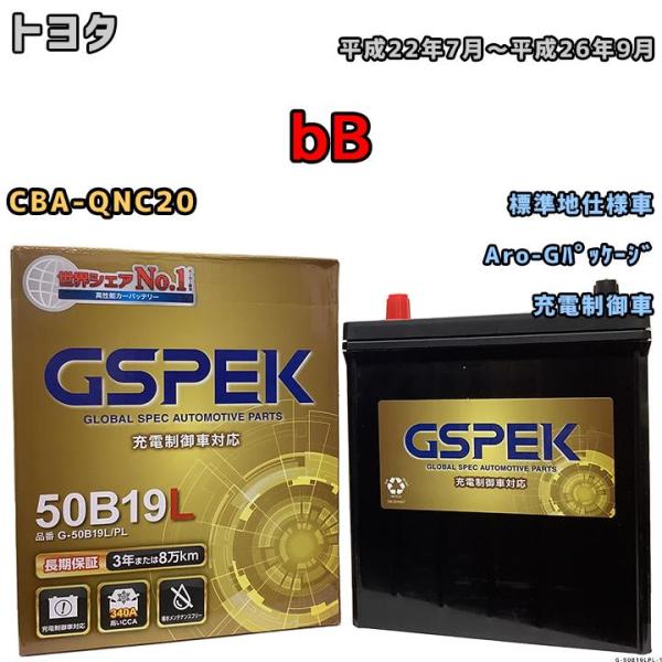 バッテリー デルコア GSPEK トヨタ ｂＢ CBA-QNC20 Aro-Gパッケージ G-50B...