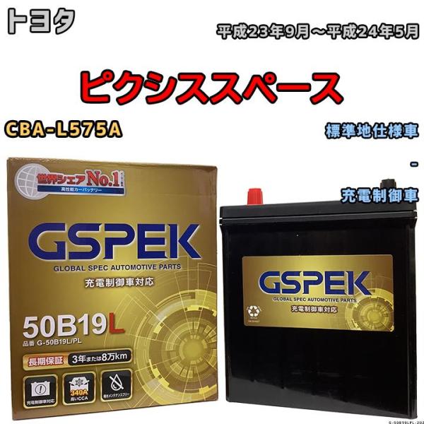 バッテリー デルコア GSPEK トヨタ ピクシススペース CBA-L575A - G-50B19L...