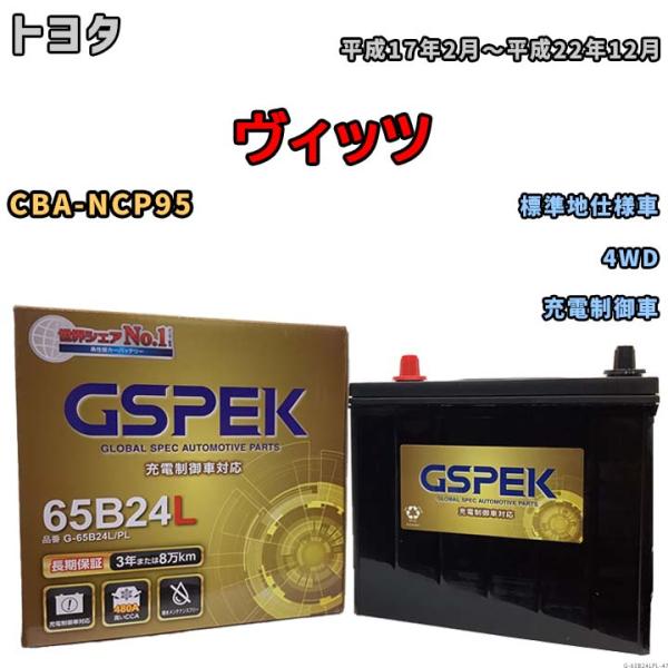 バッテリー デルコア GSPEK トヨタ ヴィッツ CBA-NCP95 4WD G-65B24L/P...