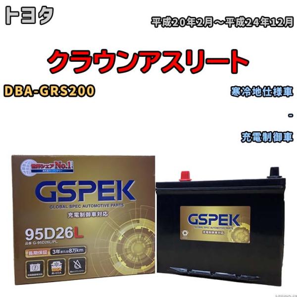 バッテリー デルコア GSPEK トヨタ クラウンアスリート DBA-GRS200 - G-95D2...
