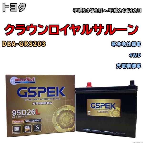 バッテリー デルコア GSPEK トヨタ クラウンロイヤルサルーン DBA-GRS203 4WD G...