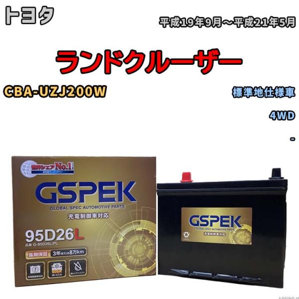 バッテリー デルコア GSPEK トヨタ ランドクルーザー CBA-UZJ200W 4WD G-95...