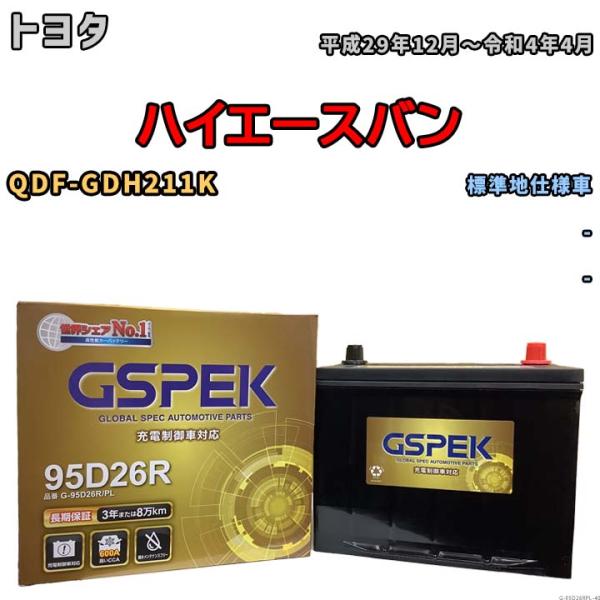 バッテリー デルコア GSPEK トヨタ ハイエースバン QDF-GDH211K - G-95D26...