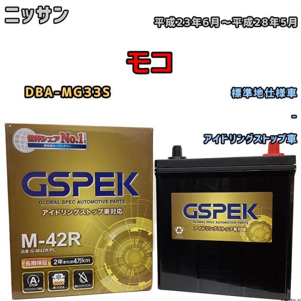 バッテリー デルコア GSPEK ニッサン モコ DBA-MG33S - M-42R