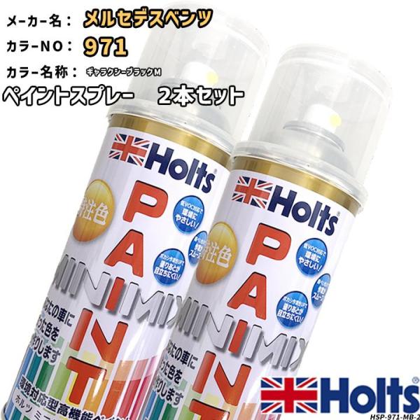 ペイントスプレー 2本セット メルセデスベンツ 971 ギャラクシーブラックM Holts MINI...