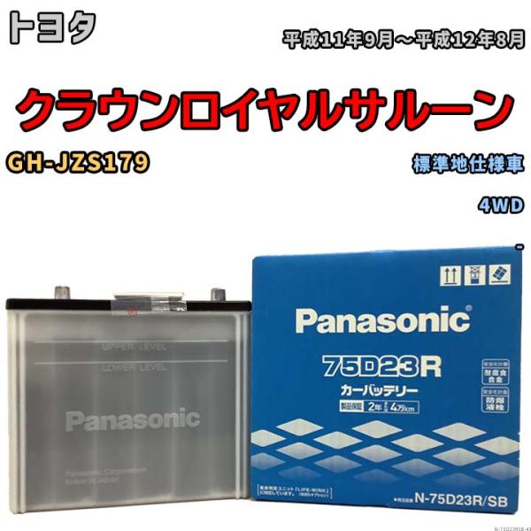 国産 バッテリー パナソニック SB トヨタ クラウンロイヤルサルーン GH-JZS179 平成11...