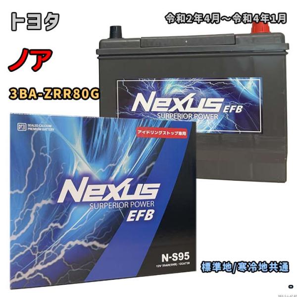 バッテリー NEXUS N-S95 トヨタ ノア 3BA-ZRR80G 令和2年4月〜令和4年1月 ...