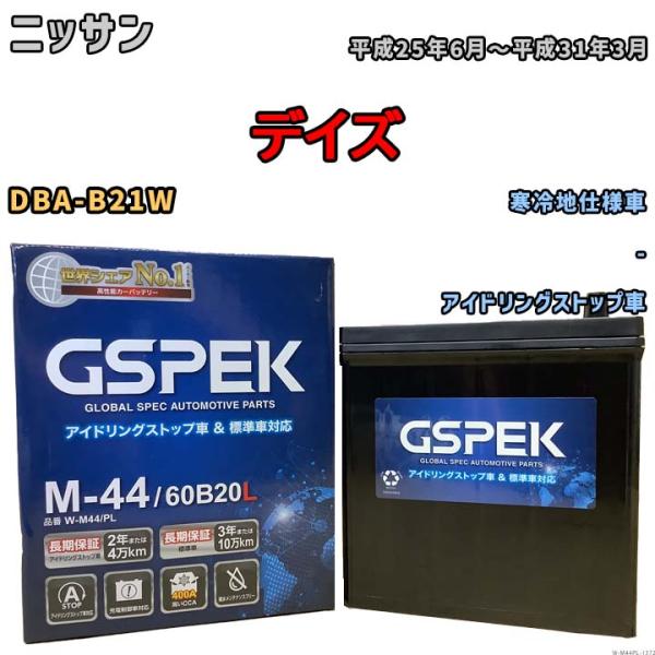 バッテリー デルコア GSPEK ニッサン デイズ DBA-B21W - M-44
