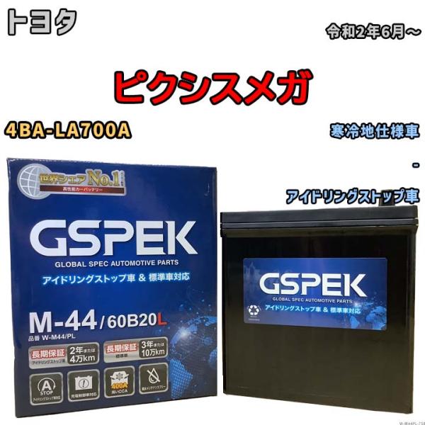 バッテリー デルコア GSPEK トヨタ ピクシスメガ 4BA-LA700A - M-44