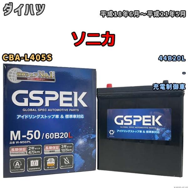 ソニカ 44B20L互換バッテリー W-M50PL アイドリングストップ/充電制御車用 CBA-L4...