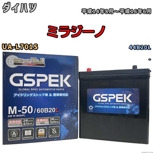 ミラジーノ 44B20L互換バッテリー W-M50PL アイドリングストップ/充電制御車用 UA-L...