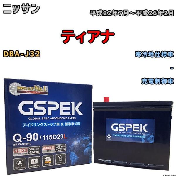 バッテリー デルコア GSPEK ニッサン ティアナ DBA-J32 - Q-90