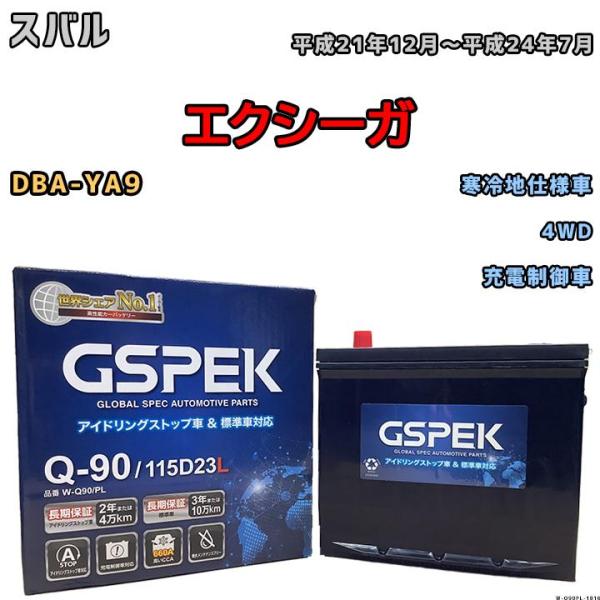 バッテリー デルコア GSPEK スバル エクシーガ DBA-YA9 4WD Q-90