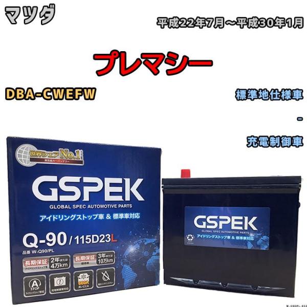 バッテリー デルコア GSPEK マツダ プレマシー DBA-CWEFW - Q-90