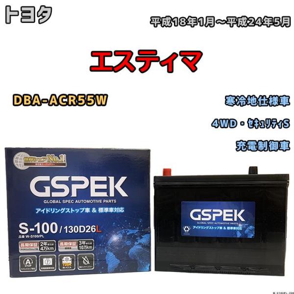 バッテリー デルコア GSPEK トヨタ エスティマ DBA-ACR55W 平成18年1月〜平成24...