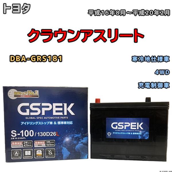 バッテリー デルコア GSPEK トヨタ クラウンアスリート DBA-GRS181 平成16年8月〜...