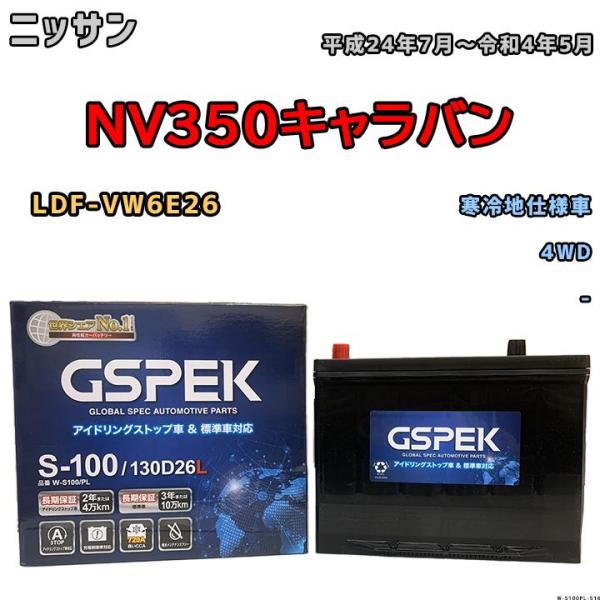 バッテリー デルコア GSPEK ニッサン ＮＶ３５０キャラバン LDF-VW6E26 平成24年7...