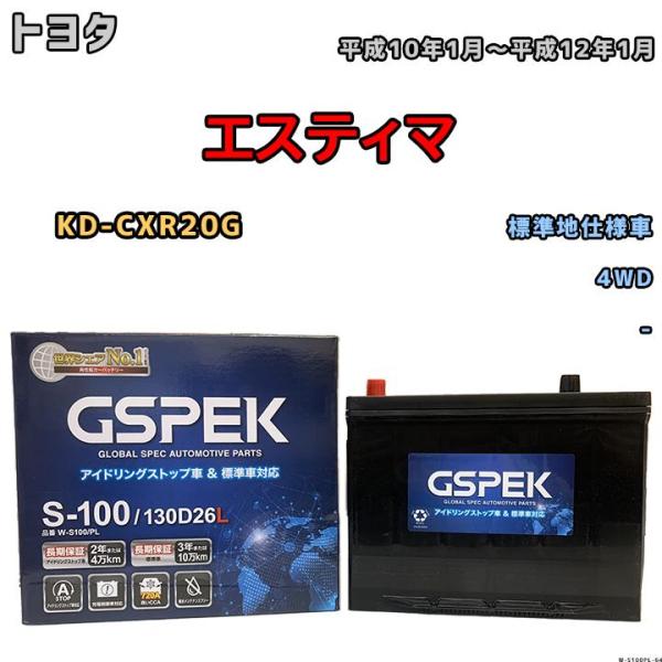 バッテリー デルコア GSPEK トヨタ エスティマ KD-CXR20G 平成10年1月〜平成12年...