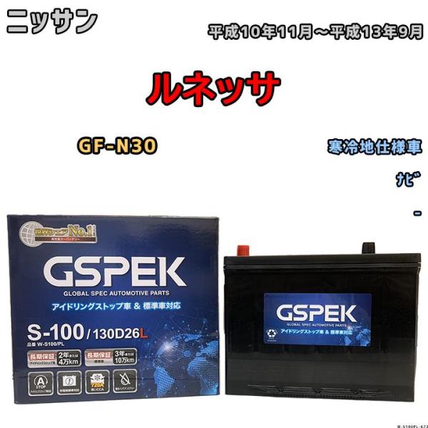 バッテリー デルコア GSPEK ニッサン ルネッサ GF-N30 平成10年11月〜平成13年9月...