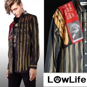 LOW LIFE(ローライフ)アナーキーシャツ グレー ハンドメイド シャツ トップス punk セックスピストルズ パンク ロック ファッション パンクファッション｜wad-shop