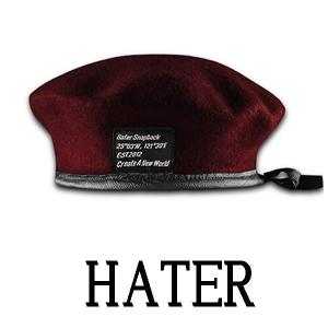 HATER SNAPBACK ヘイター スナップバック ベレー帽 ブラック アーミーベレー ミリタリーベレー バスクベレー ウール フェルト｜wad-shop