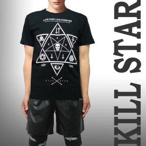 ユニセックスの魔法陣モチーフのTシャツ黒,ロックでオチャメな新鋭ブランドKILL STAR,ロックファッション,ロック系,パンクファッション｜wad-shop