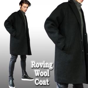 ロービングウールループ（極太のウール織り）のボックスコート チェスターコート｜wad-shop