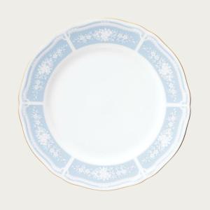 ノリタケ Noritake レースウッドゴールド 18cmプレート 中皿 ブルー
