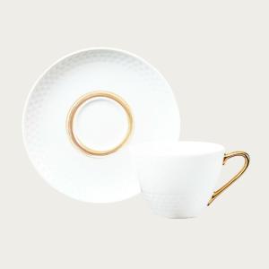 Noritake ノリタケ アミ ティー・コーヒー碗皿 カップ＆ソーサー 210ml （金） T5389L/1606 1605L/T94589 （銀） T5389L/1606 1606L/T94589｜wadatoki