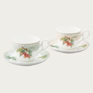 Noritake ノリタケ オーチャードガーデン ティー・コーヒー碗皿ペアセット（色変り）