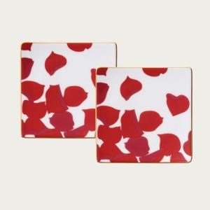 Noritake ノリタケ ローザロッサ 15cmスクエアプレートペアセット P50953A/4954 4954L/P50953A 中皿