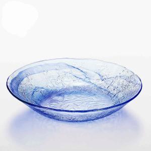 田中常男　ガラス　『義山菓子器』　大皿 ガラス 菓子皿 菓子器 薄氷皿 義山 （直径23x高さ4cm) (紙箱） : お