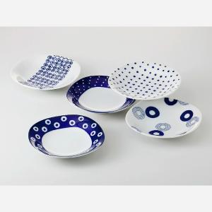 西海陶器 藍丸紋 パスタ＆カレー揃 13306 波佐見焼