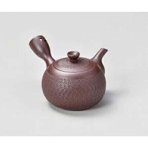 萬古焼 松鶴紋漢詩彫 横手急須 清泉堂 酔月造（四日市無形文化財