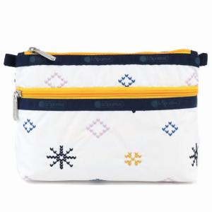 LeSportsac レスポートサック ポーチ 7105 COSMETIC CLUTCH E951 FAIR ISLE IVORY EMB