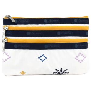 LeSportsac レスポートサック ポーチ 7158 3 ZIP COSMETIC E951 FAIR ISLE IVORY EMB