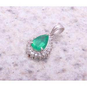 エメラルド 0.415ct ダイヤ ダイヤモンド 0.104ct ペンダントトップ  