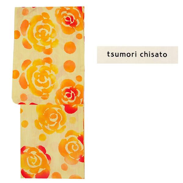 浴衣 単品 tsumori chisato ブランド レディース ツモリチサト 黄色 オレンジ 花柄